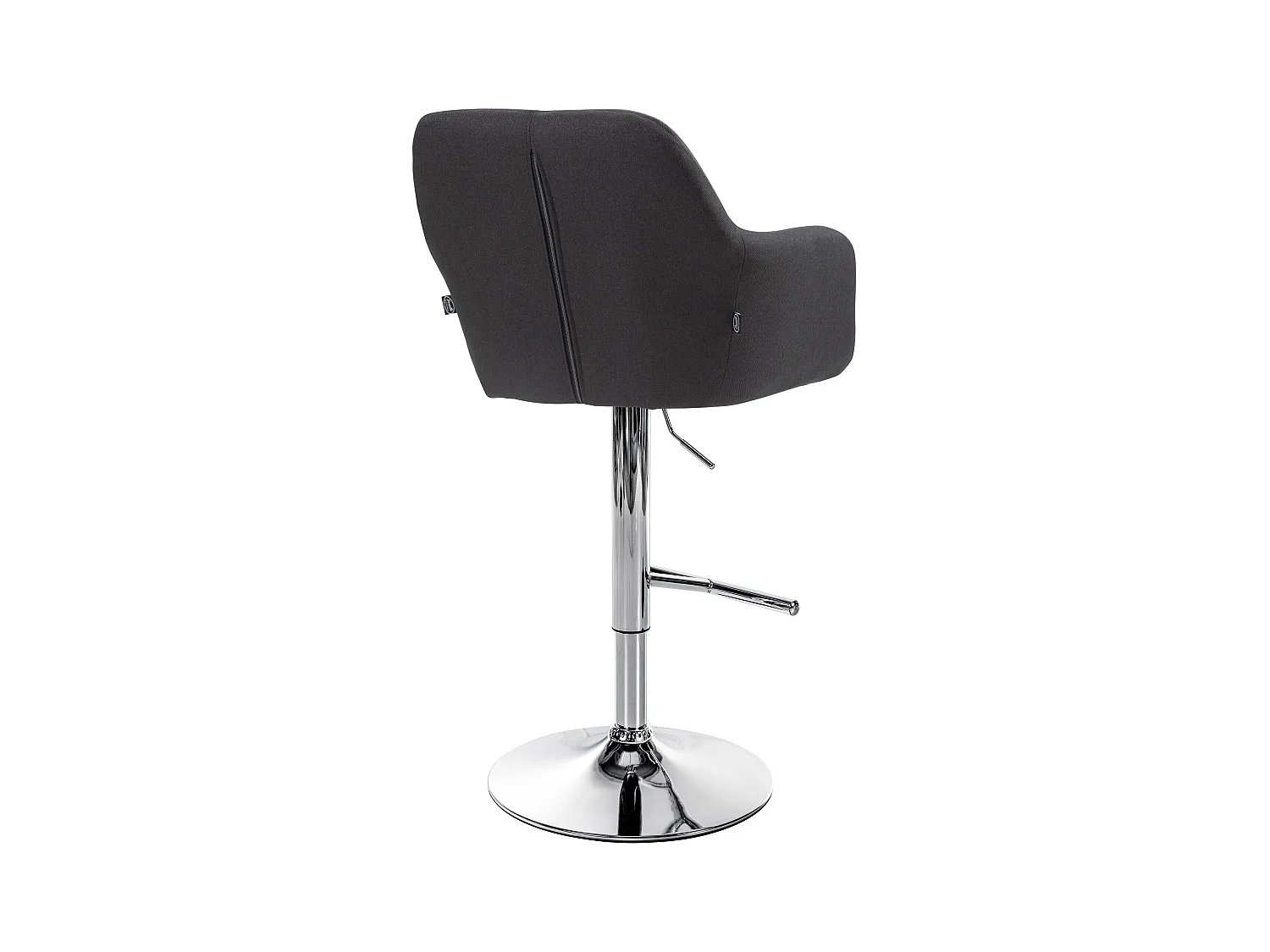 Tabouret de bar - Tissu - Noir - Natoma