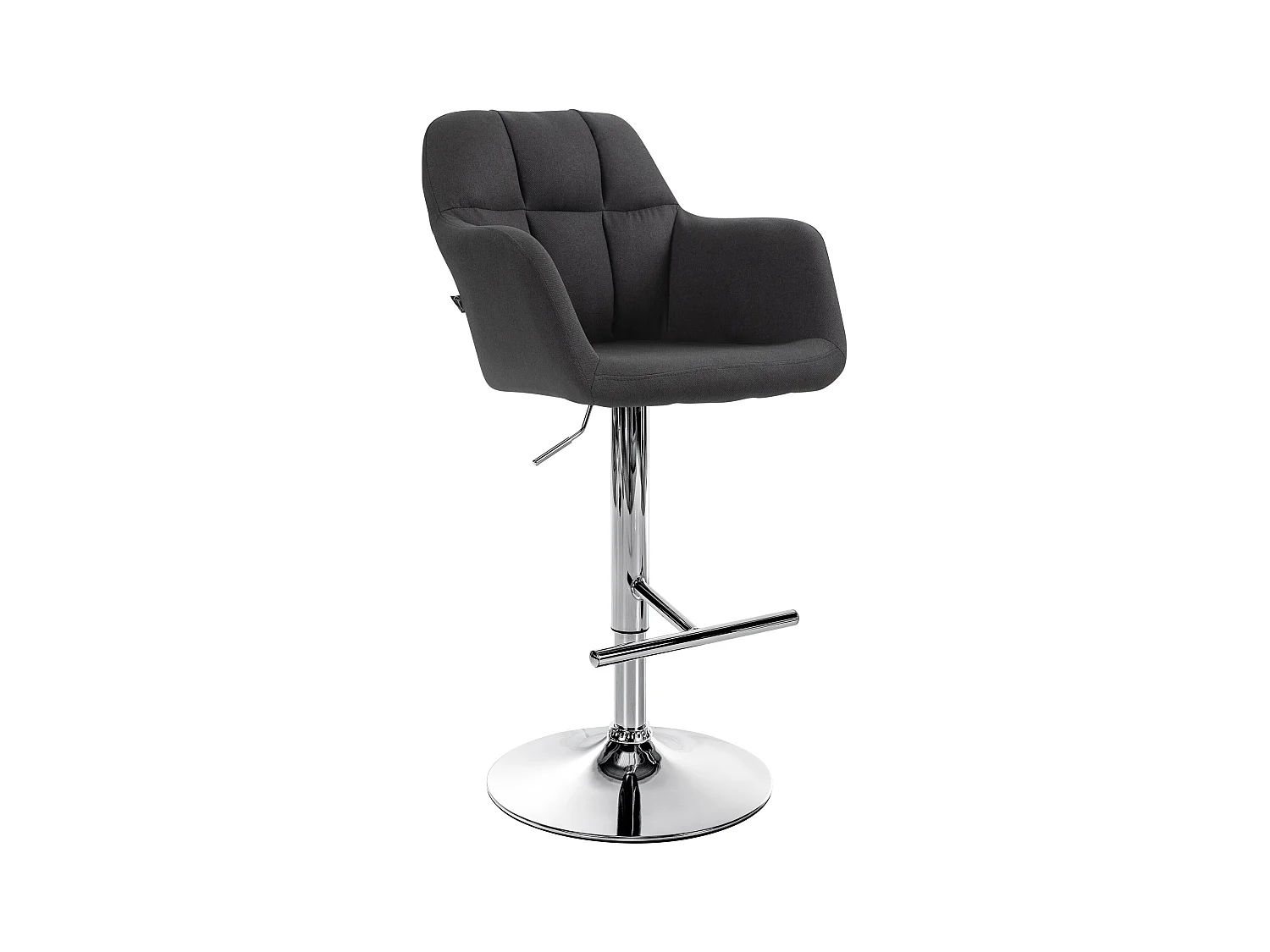 Tabouret de bar - Tissu - Noir - Natoma