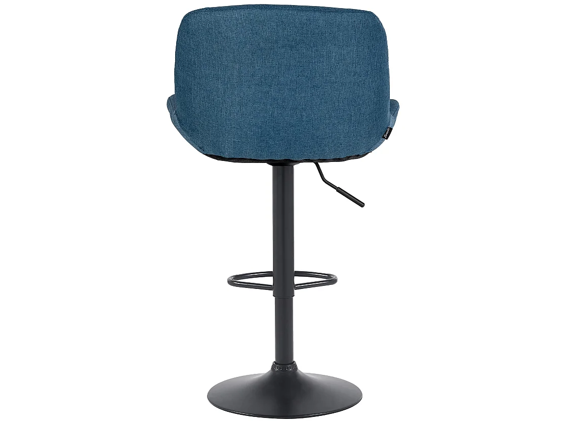 Tabouret de bar - Tissu - Bleu - Solon