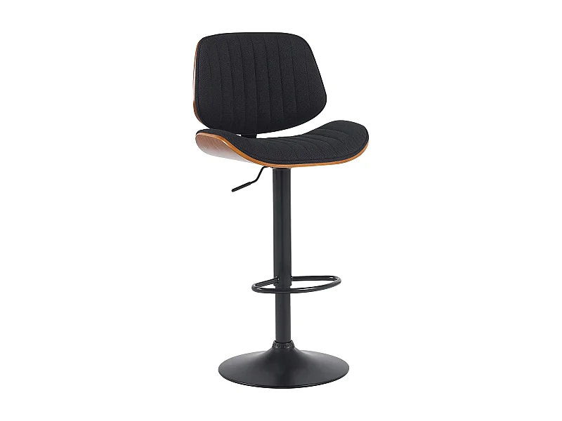 Tabouret de bar - Tissu & Noir - Noyer / Noir - Clawson