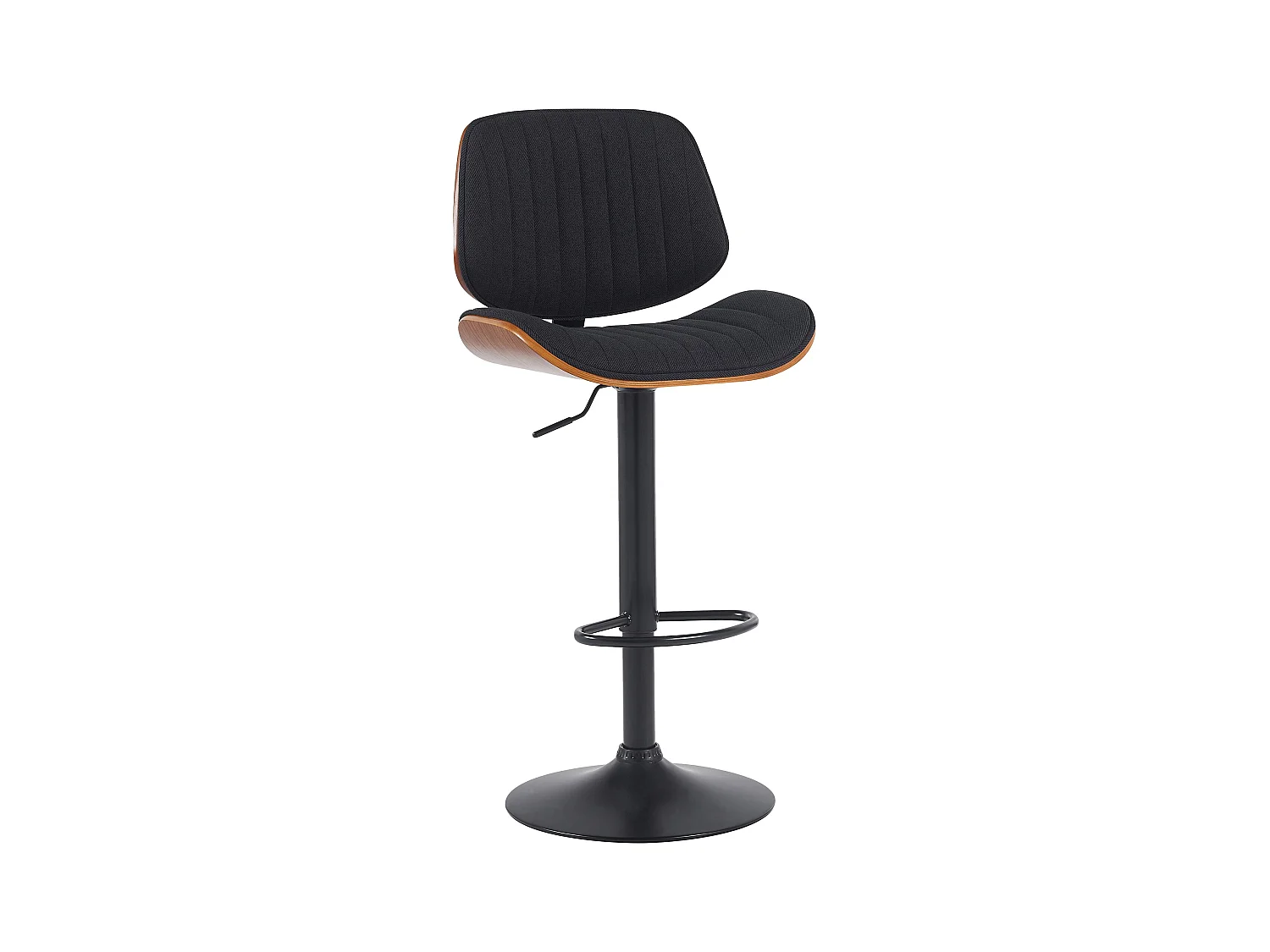 Tabouret de bar - Tissu & Noir - Noyer / Noir - Clawson