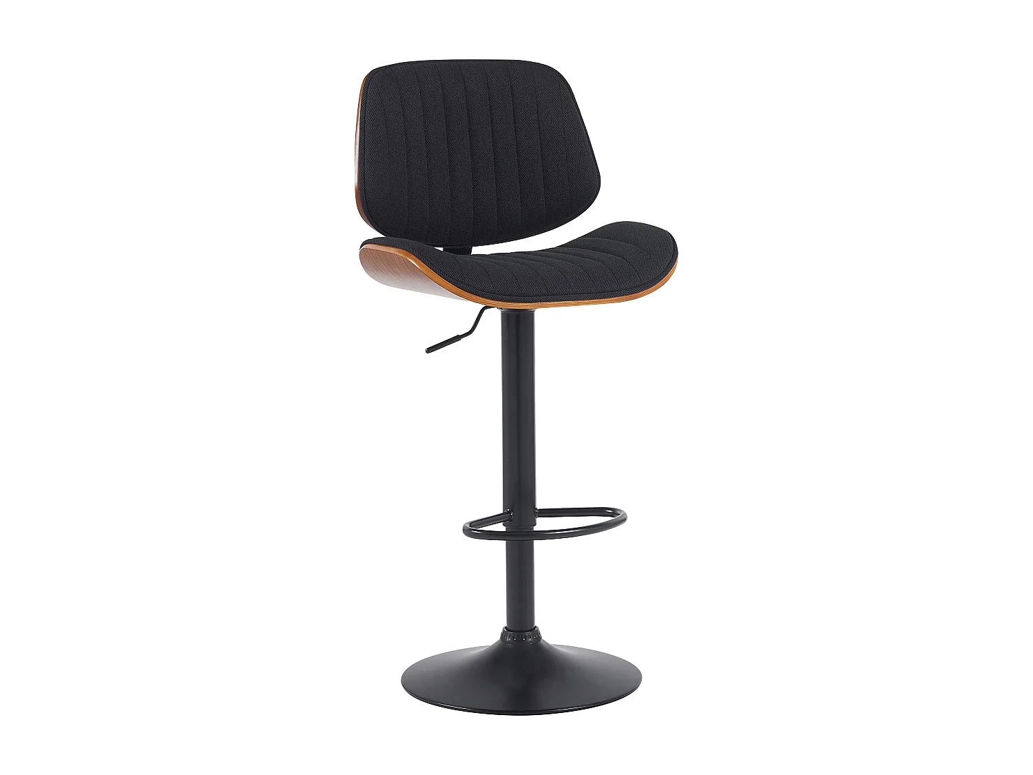 Tabouret de bar - Tissu & Noir - Noyer / Noir - Clawson