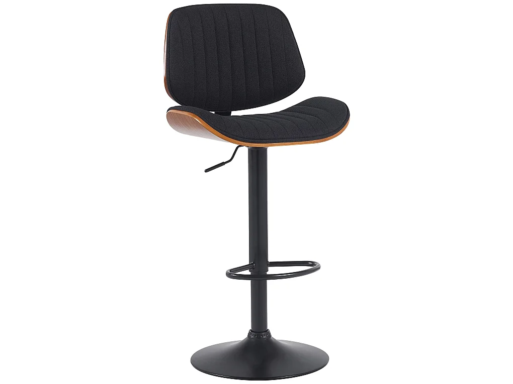 Tabouret de bar - Tissu & Noir - Noyer / Noir - Clawson