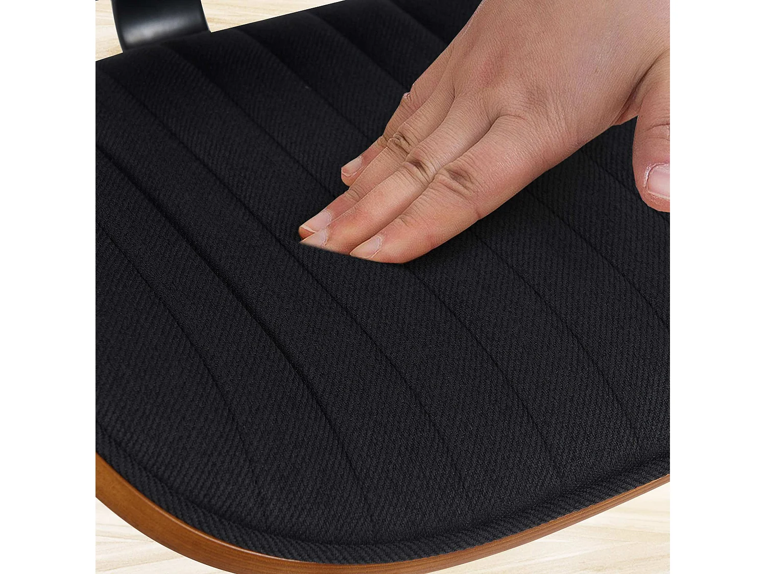 Tabouret de bar - Tissu & Noir - Noyer / Noir - Clawson