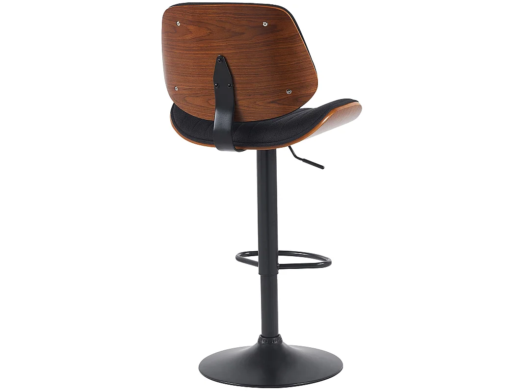 Tabouret de bar - Tissu & Noir - Noyer / Noir - Clawson