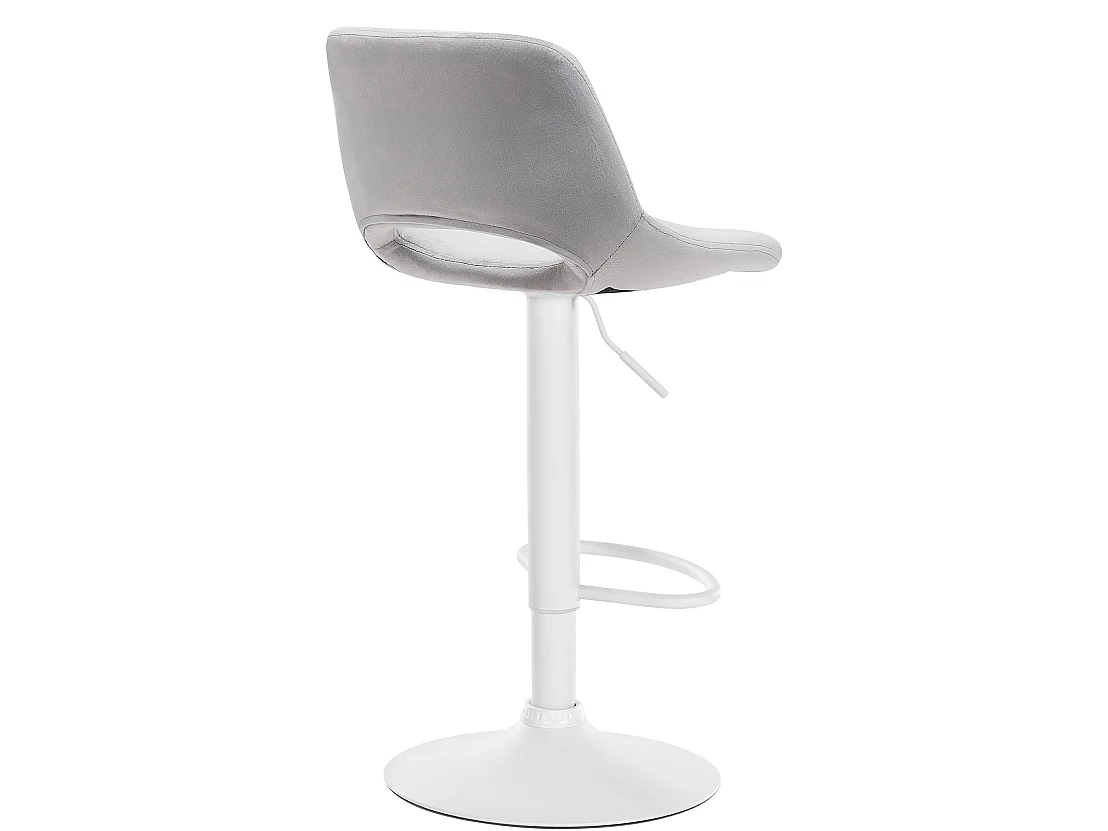 Lot de 2  Tabouret de bar - Velours - Gris clair - Camden