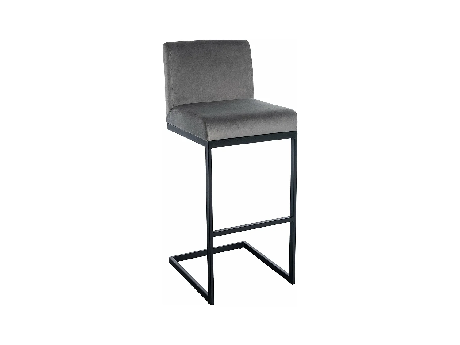 Tabouret de bar - Velours - Gris - Hopewell