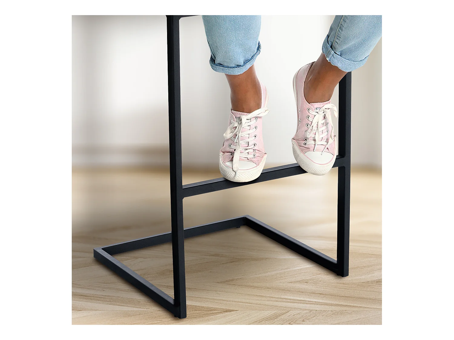 Tabouret de bar - Velours - Gris - Hopewell