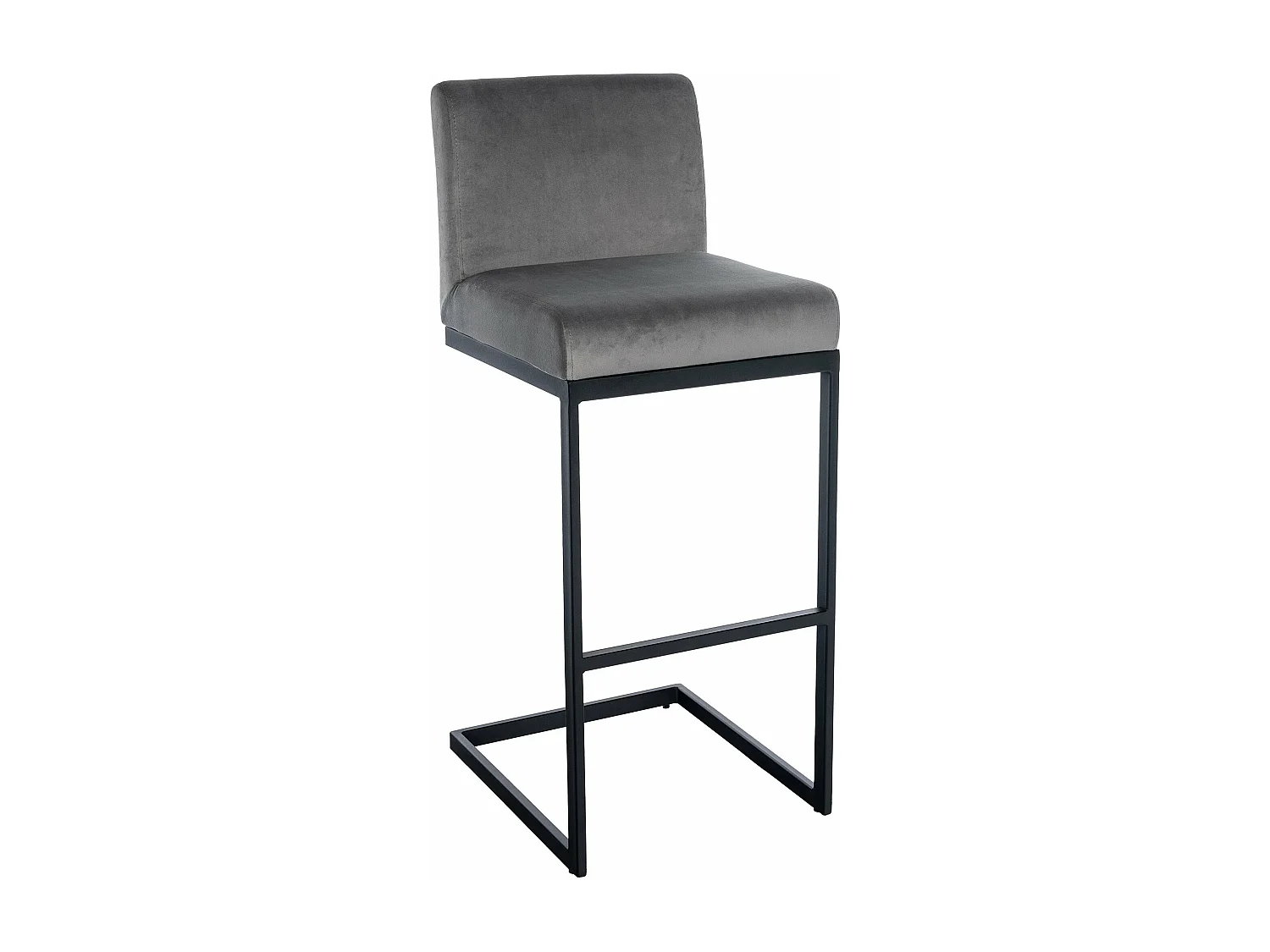 Tabouret de bar - Velours - Gris - Hopewell