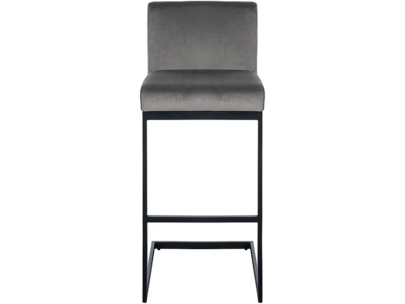 Tabouret de bar - Velours - Gris - Hopewell