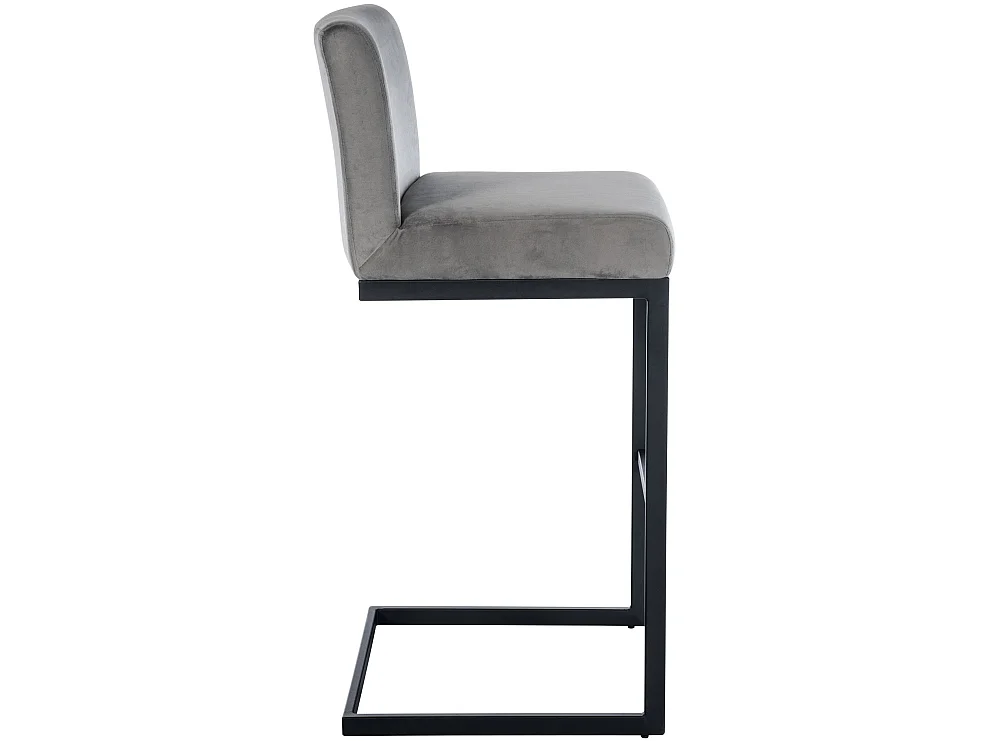 Tabouret de bar - Velours - Gris - Hopewell