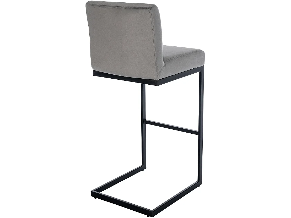 Tabouret de bar - Velours - Gris - Hopewell