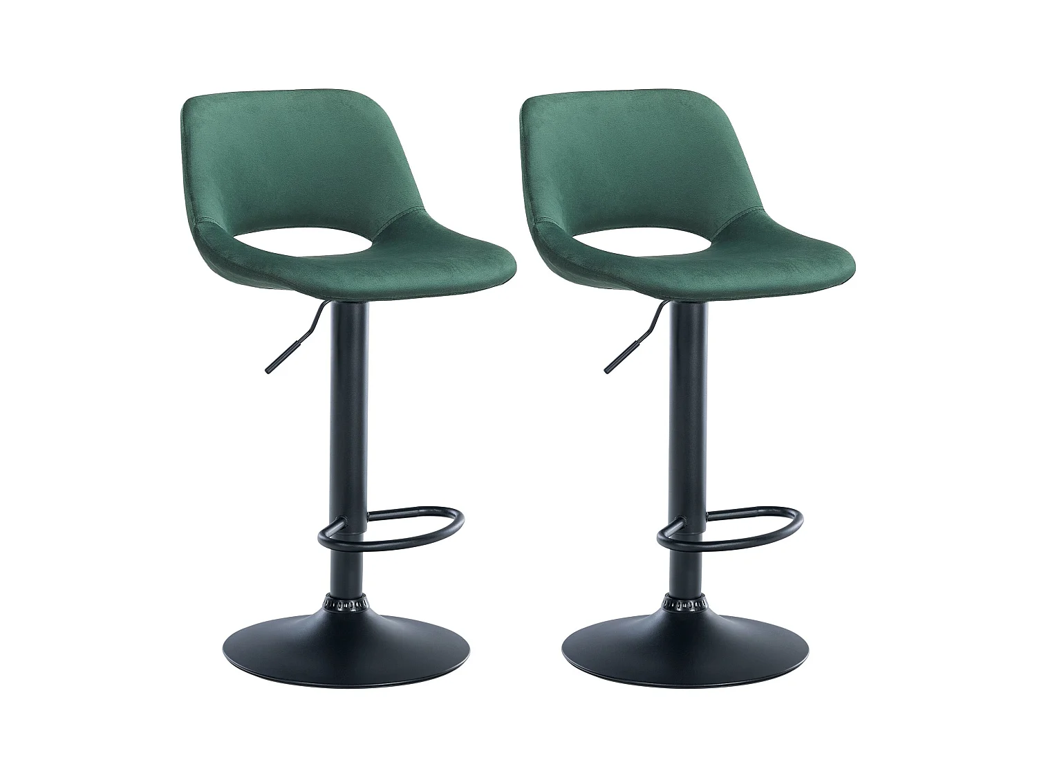 Lot de 2  Tabouret de bar - Velours - Vert - Camden