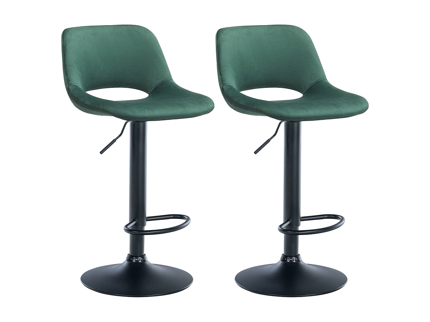 Lot de 2  Tabouret de bar - Velours - Vert - Camden