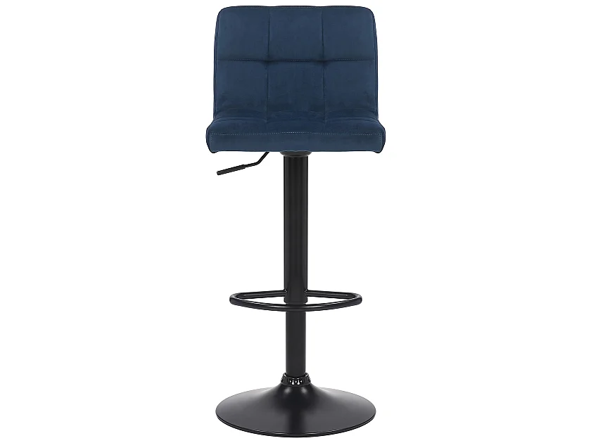 Lot de 4  Tabouret de bar - Velours - Bleu - Feni