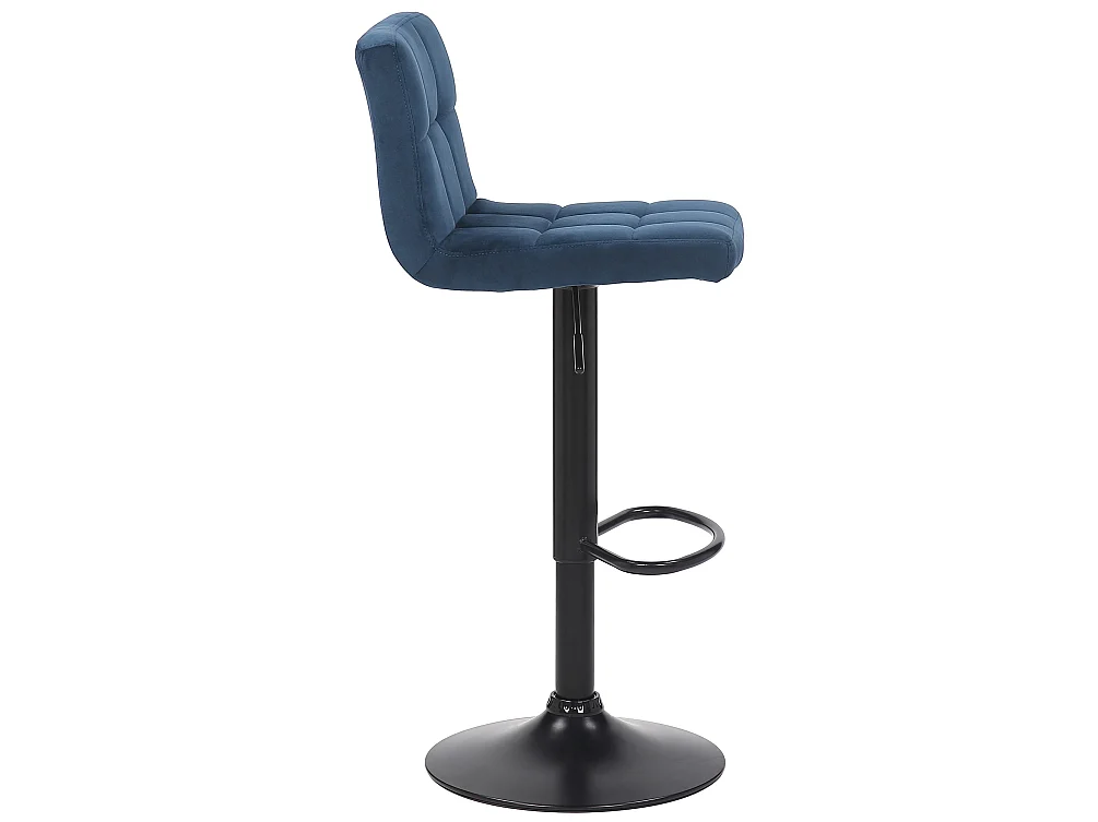 Lot de 4  Tabouret de bar - Velours - Bleu - Feni