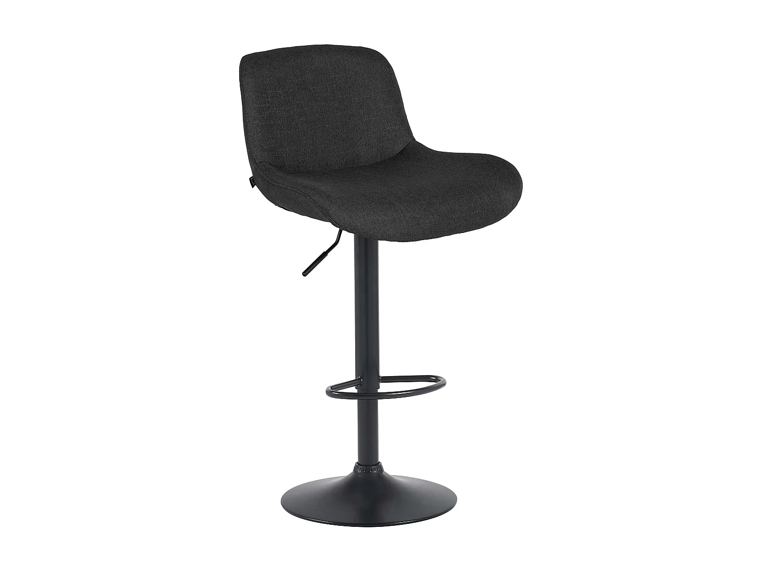Tabouret de bar - Tissu - Noir - Solon
