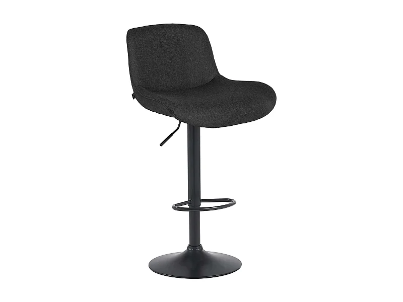 Tabouret de bar - Tissu - Noir - Solon
