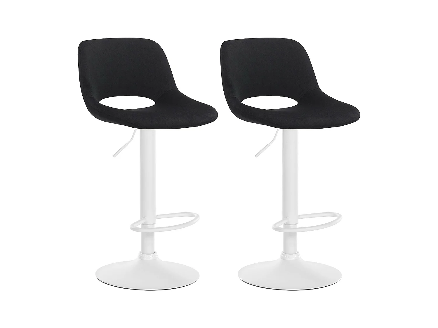 Lot de 2  Tabouret de bar - Velours - Noir - Camden
