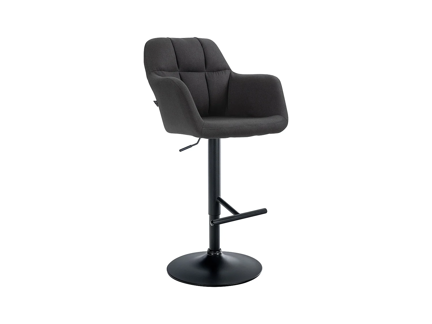 Tabouret de bar - Tissu - Noir - Natoma