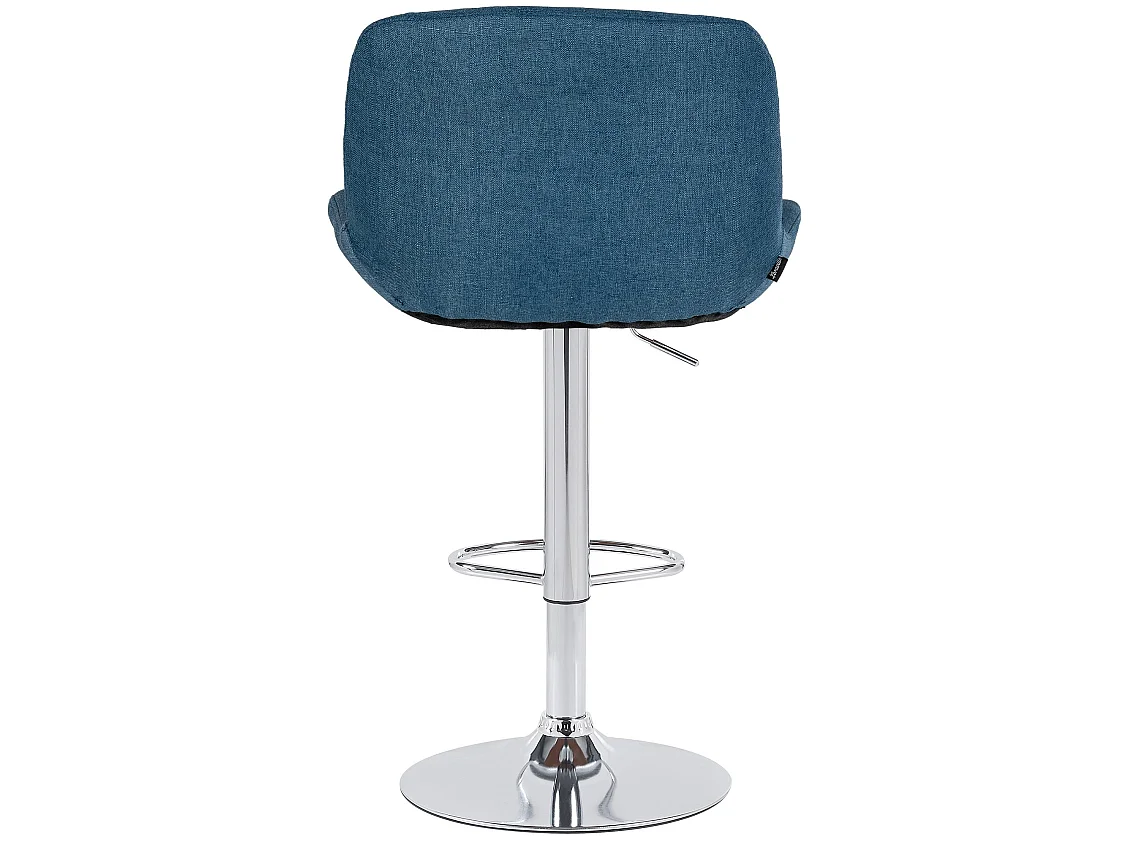 Tabouret de bar - Tissu - Bleu - Solon