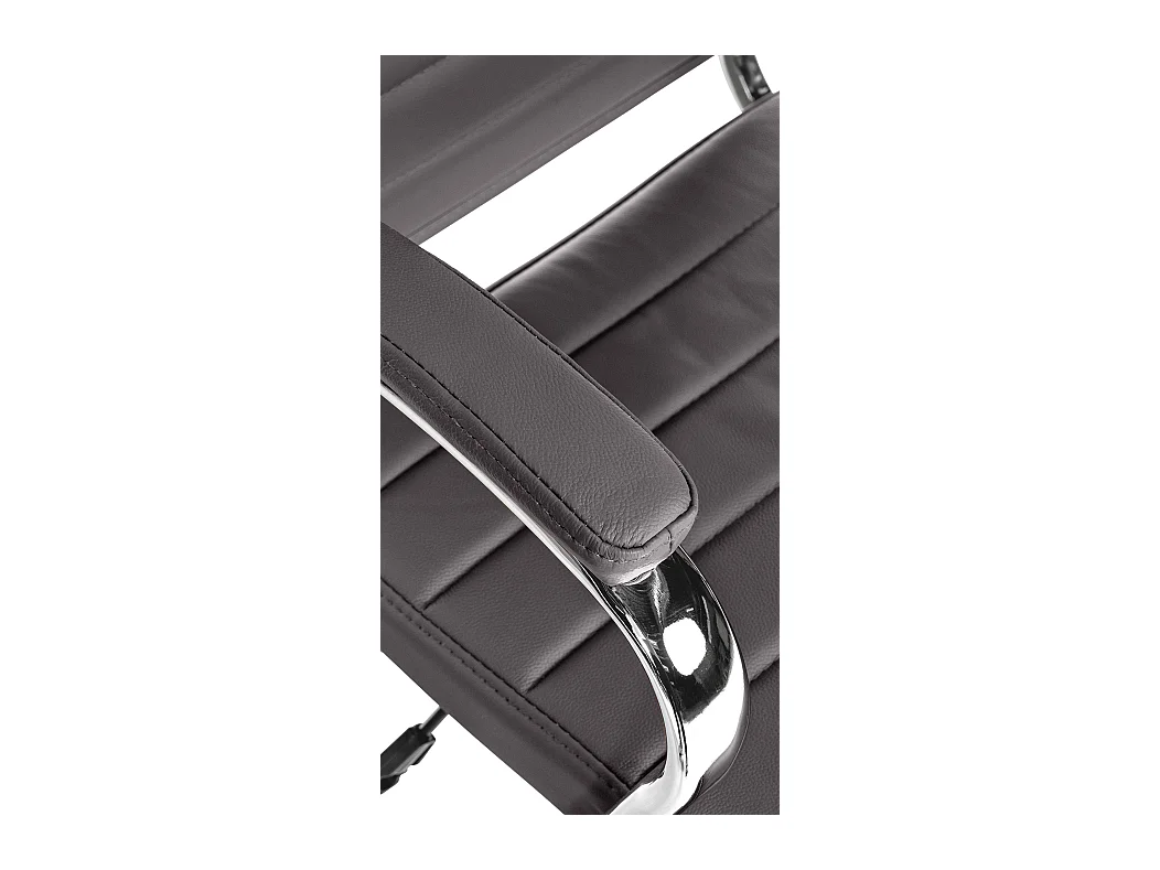 Chaise de bureau - Véritable cuir & Noir - Gris - Mollis