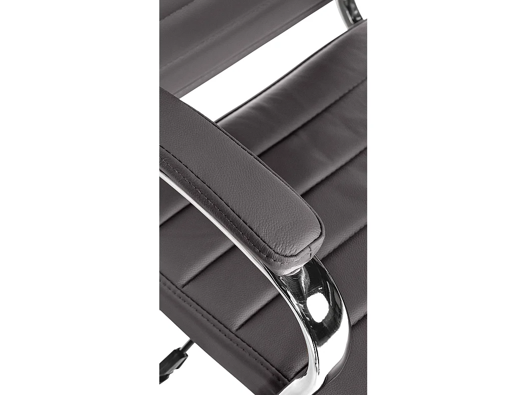 Chaise de bureau - Véritable cuir & Noir - Gris - Mollis