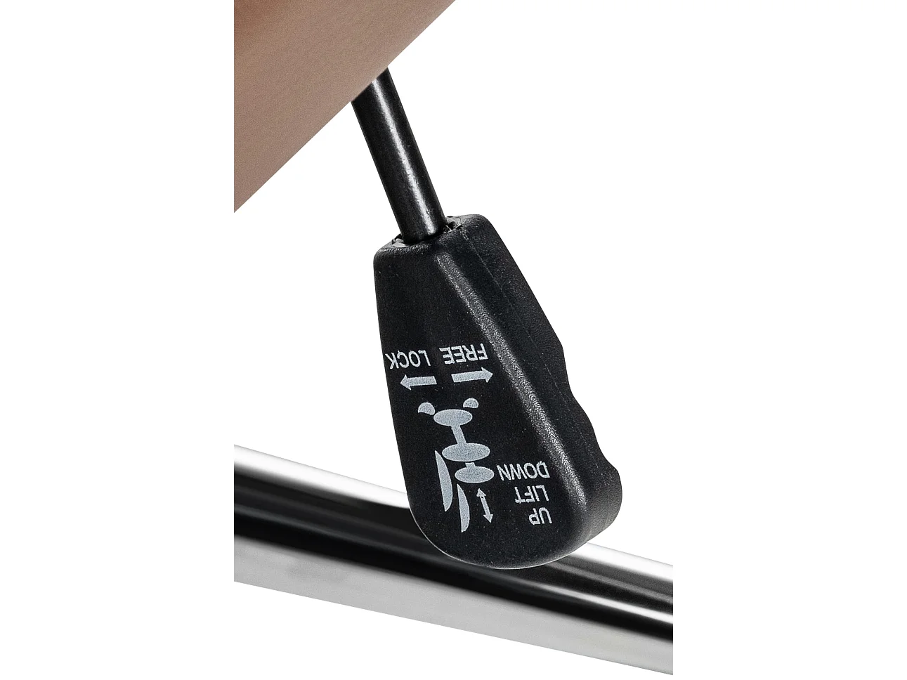 Chaise de bureau - Véritable cuir & Noir - Marron clair - Mollis