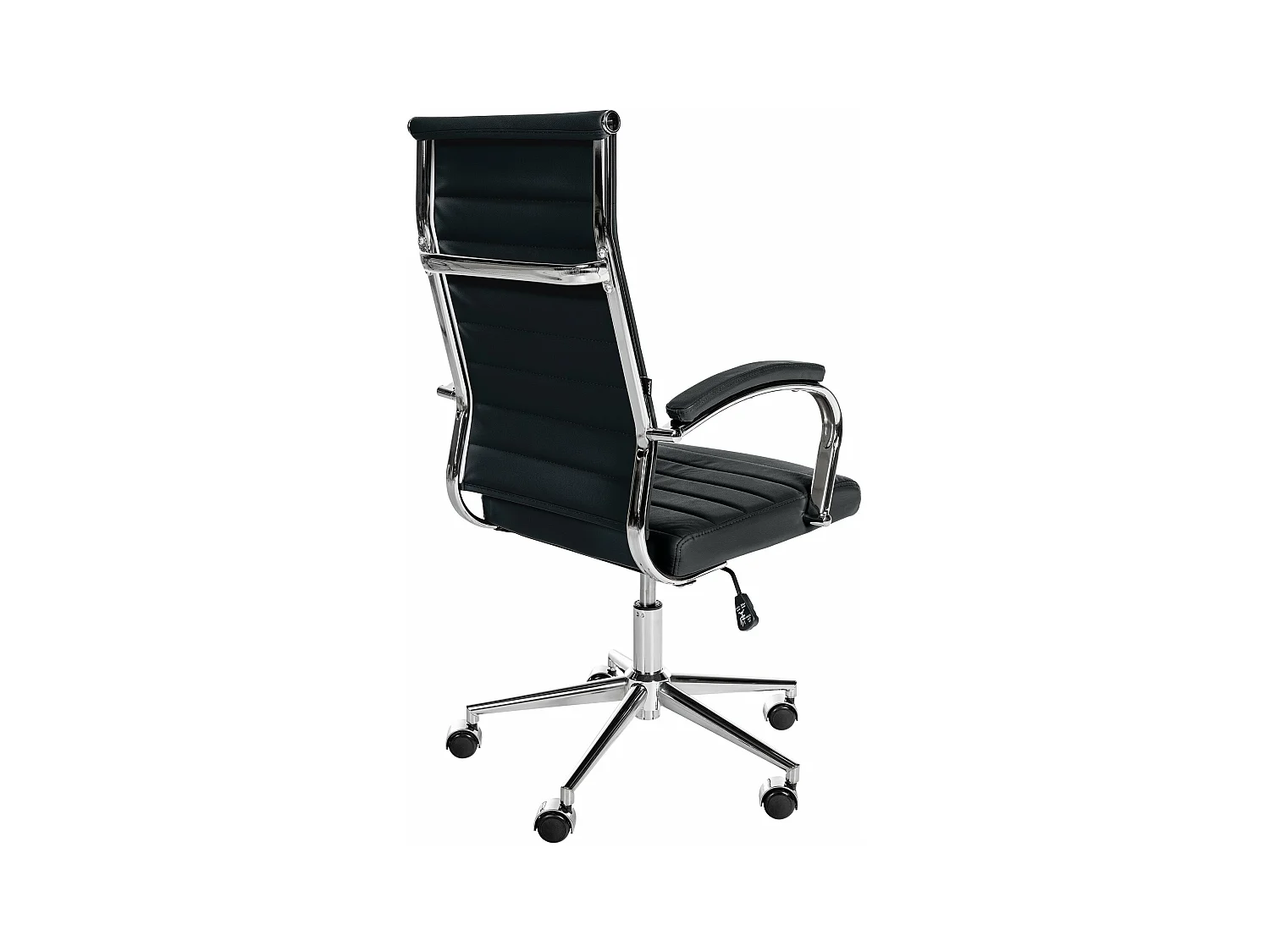 Chaise de bureau - Véritable cuir & Noir - Noir - Mollis