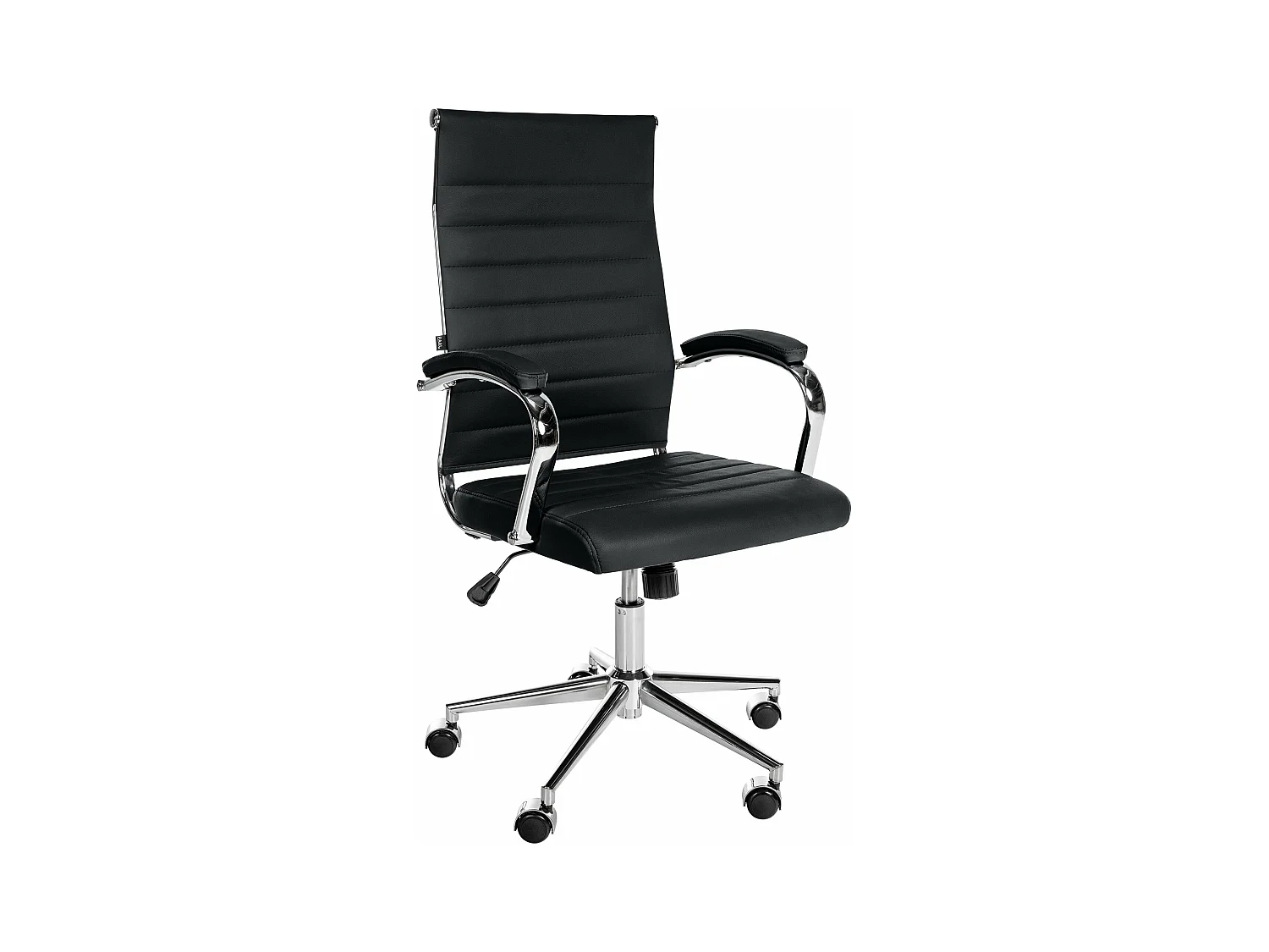 Chaise de bureau - Véritable cuir & Noir - Noir - Mollis