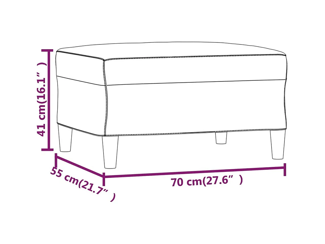 Repose-pied Crème 70x55x41 cm Similicuir