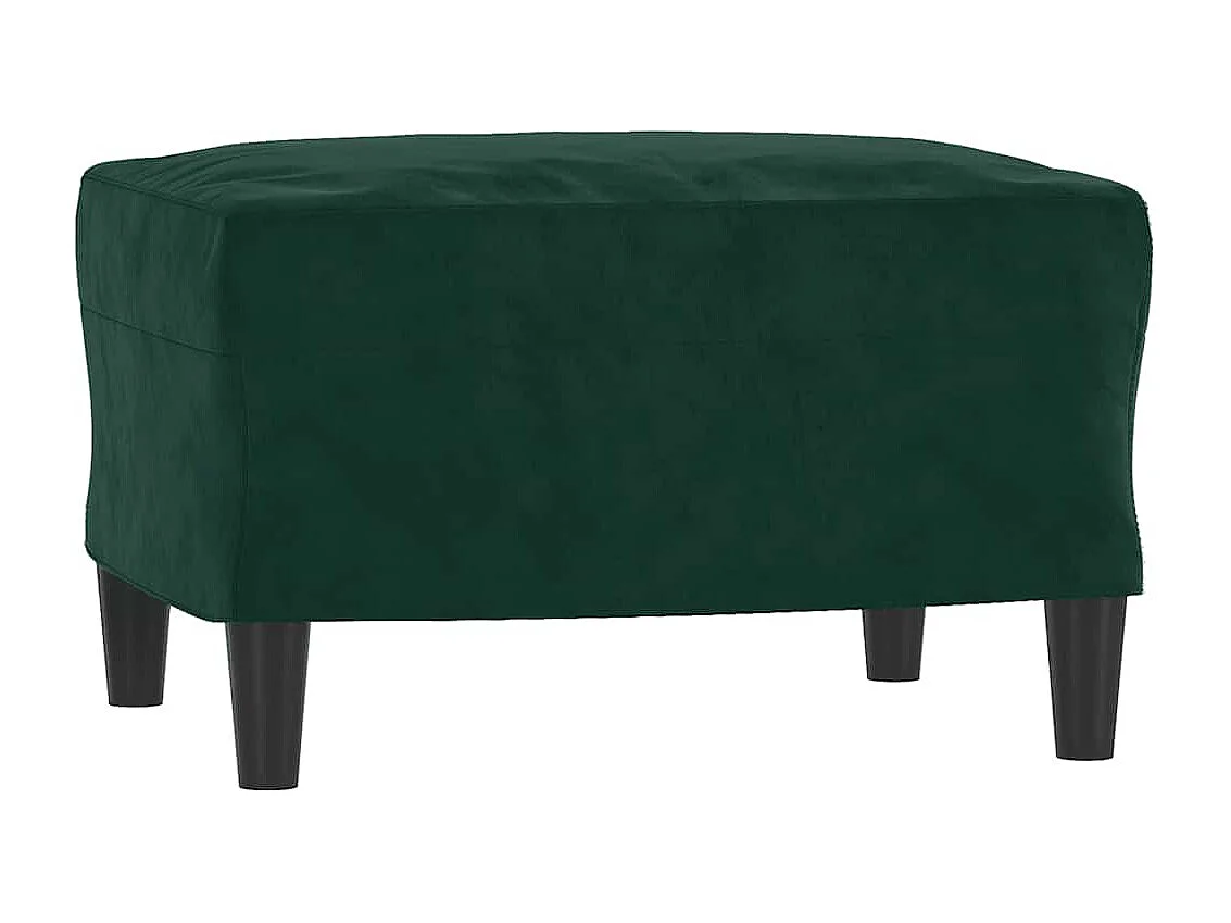 Reposapiés de terciopelo verde oscuro 60x50x41 cm