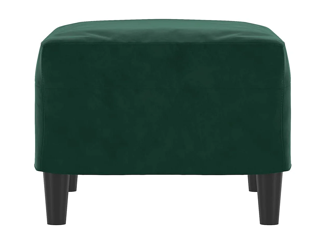 Reposapiés de terciopelo verde oscuro 60x50x41 cm