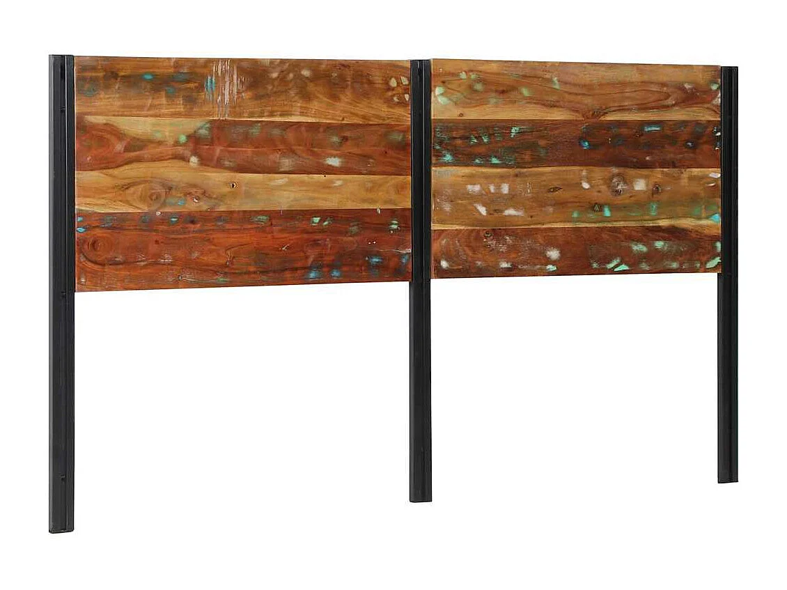 Kopfteil 180 cm Altholz Massivholz und Eisen