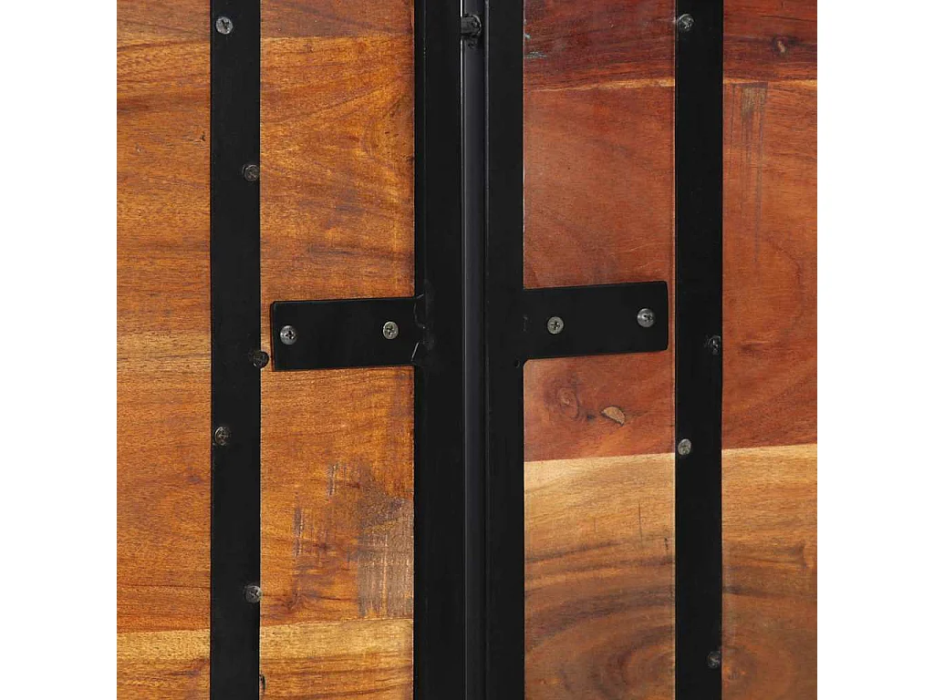 Kopfteil 180 cm Altholz Massivholz und Eisen