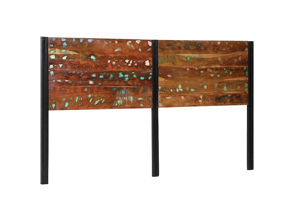 Tête de lit 180 cm bois massif récupéré et fer