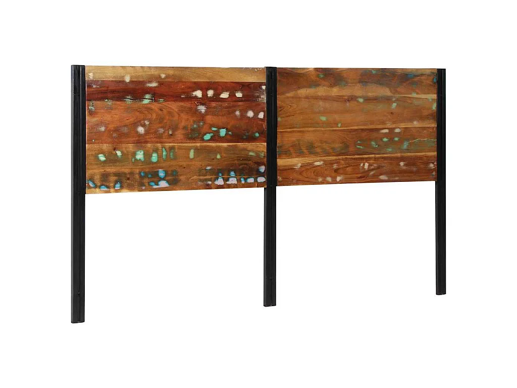 Tête de lit 180 cm bois massif récupéré et fer
