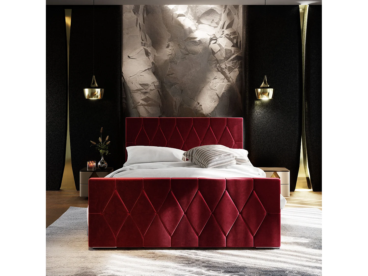 Polsterbett ADA 160x200 Itaka 34 mit Kopfteile, gepolstertes, - Matratze und mit Aufbewahrung unter Bett