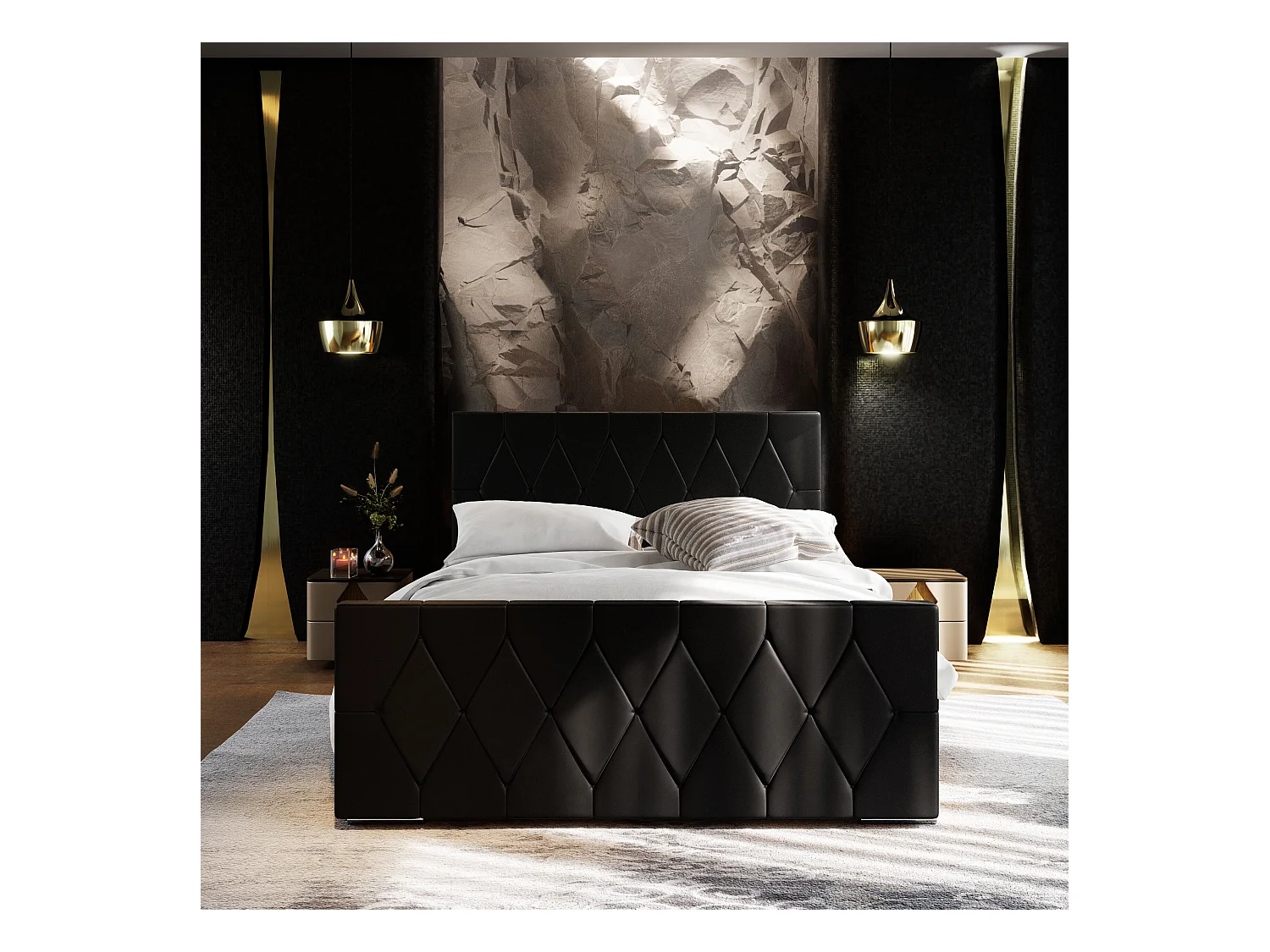 Polsterbett ADA 140x200 Itaka 15 mit Kopfteile, gepolstertes, - Matratze und mit Aufbewahrung unter Bett