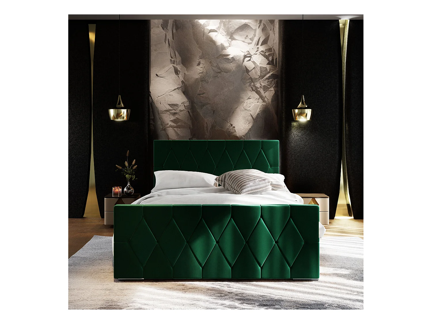 Polsterbett ADA 180x200 Itaka 10 mit Kopfteile, gepolstertes, - Matratze und mit Aufbewahrung unter Bett