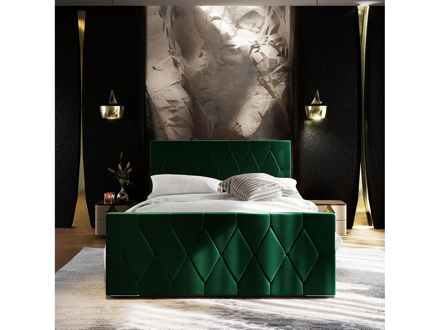 Polsterbett ADA 140x200 Itaka 10 mit Kopfteile, gepolstertes, - Matratze und mit Aufbewahrung unter Bett