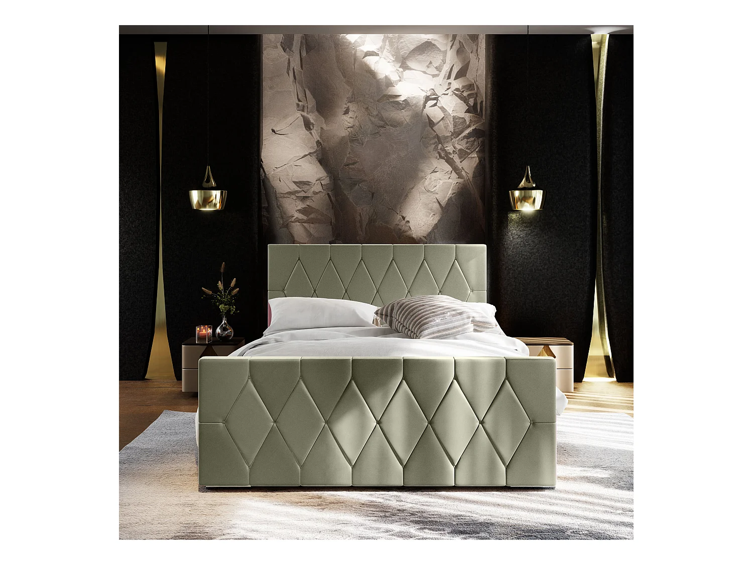 Polsterbett ADA 120x200 Itaka 16 mit Kopfteile, gepolstertes, - Matratze und mit Aufbewahrung unter Bett