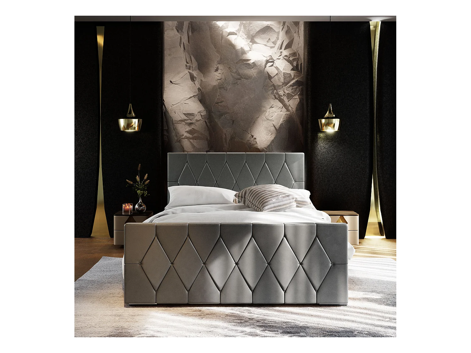 Polsterbett ADA 140x200 Itaka 50 mit Kopfteile, gepolstertes, - Matratze und mit Aufbewahrung unter Bett