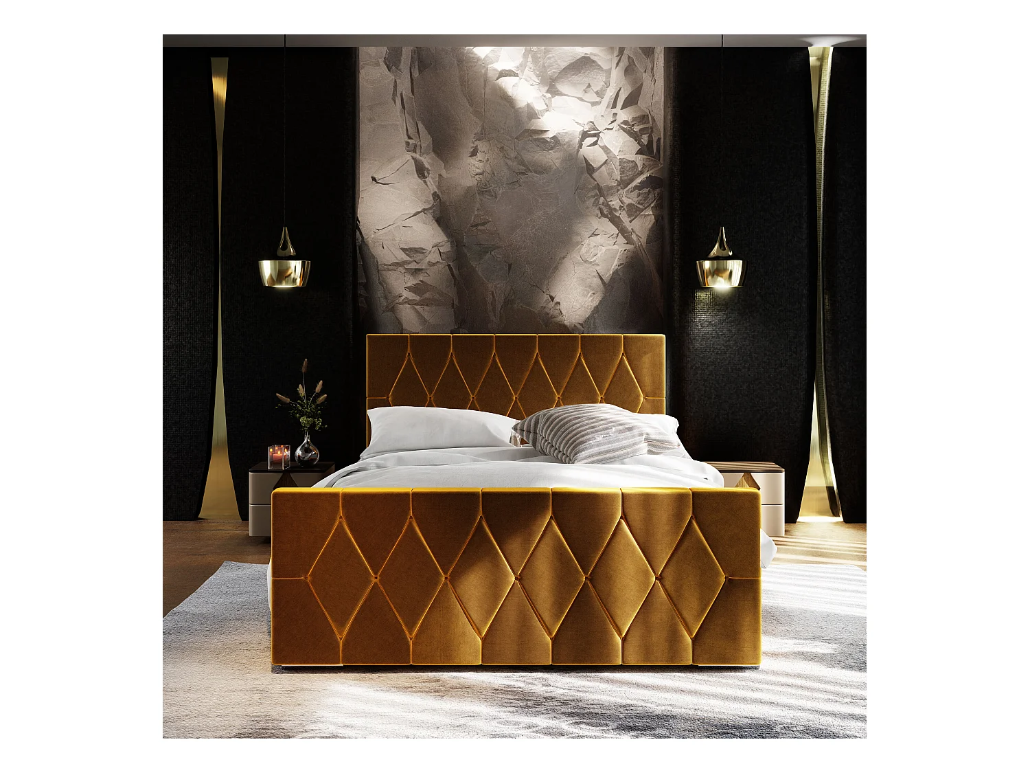 Polsterbett ADA 180x200 Itaka 33 mit Kopfteile, gepolstertes, - Matratze und mit Aufbewahrung unter Bett