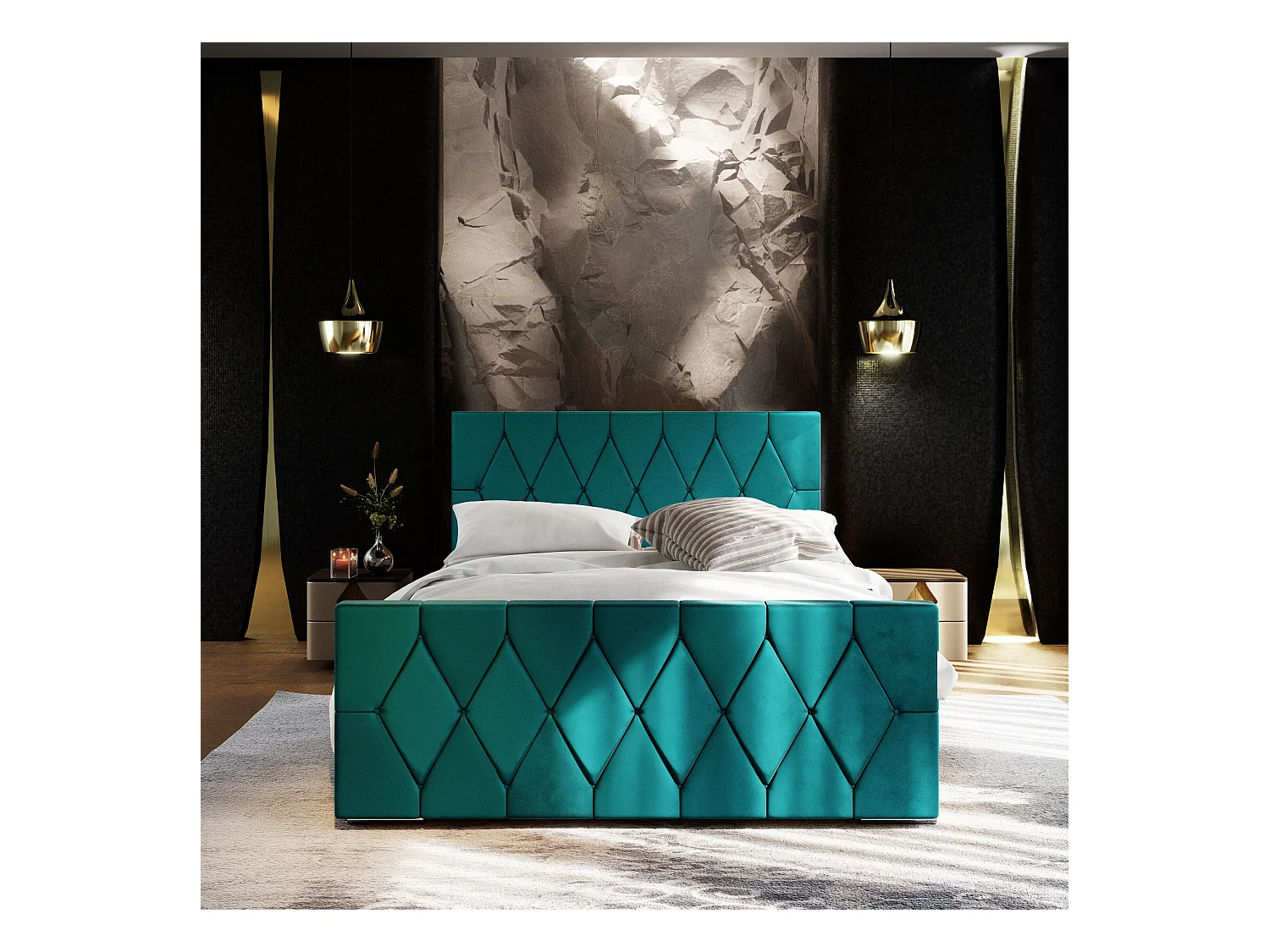 Polsterbett ADA 160x200 Itaka 39 mit Kopfteile, gepolstertes, - Matratze und mit Aufbewahrung unter Bett