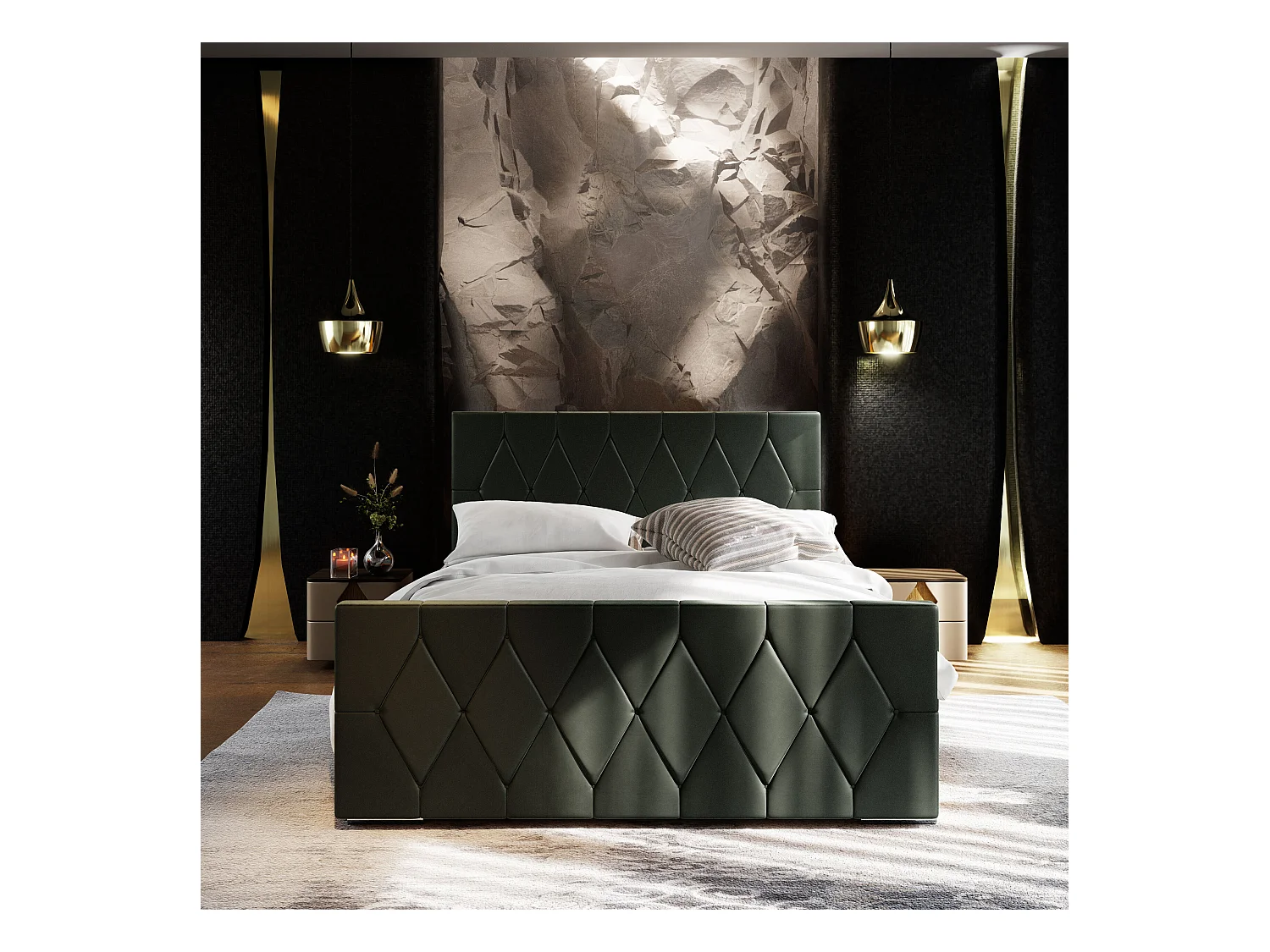 Polsterbett ADA 140x200 Itaka 27 mit Kopfteile, gepolstertes, - Matratze und mit Aufbewahrung unter Bett