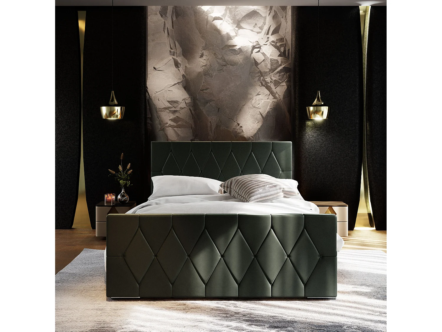 Polsterbett ADA 140x200 Itaka 27 mit Kopfteile, gepolstertes, - Matratze und mit Aufbewahrung unter Bett