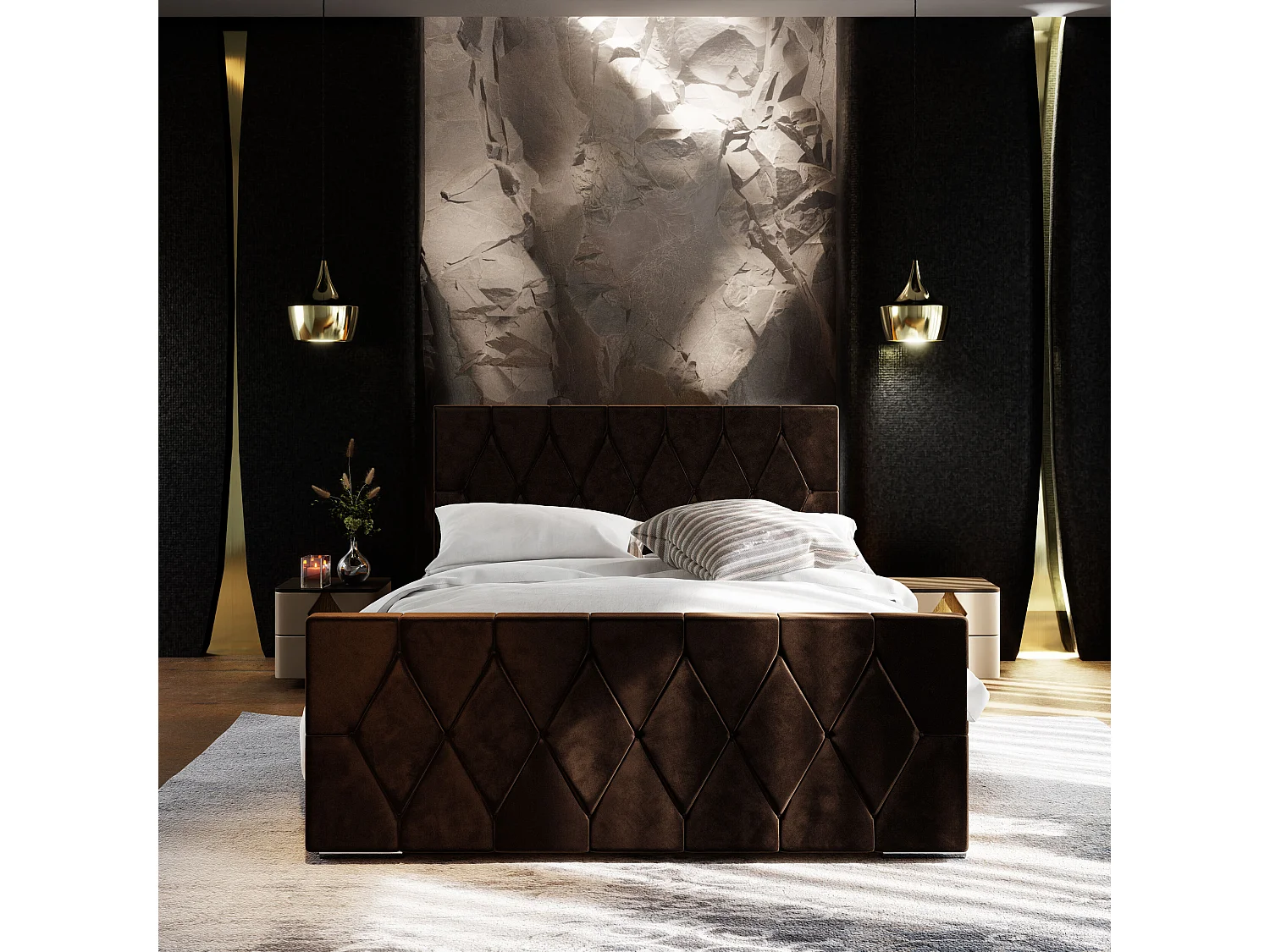 Polsterbett ADA 120x200 Itaka 41 mit Kopfteile, gepolstertes, - Matratze und mit Aufbewahrung unter Bett