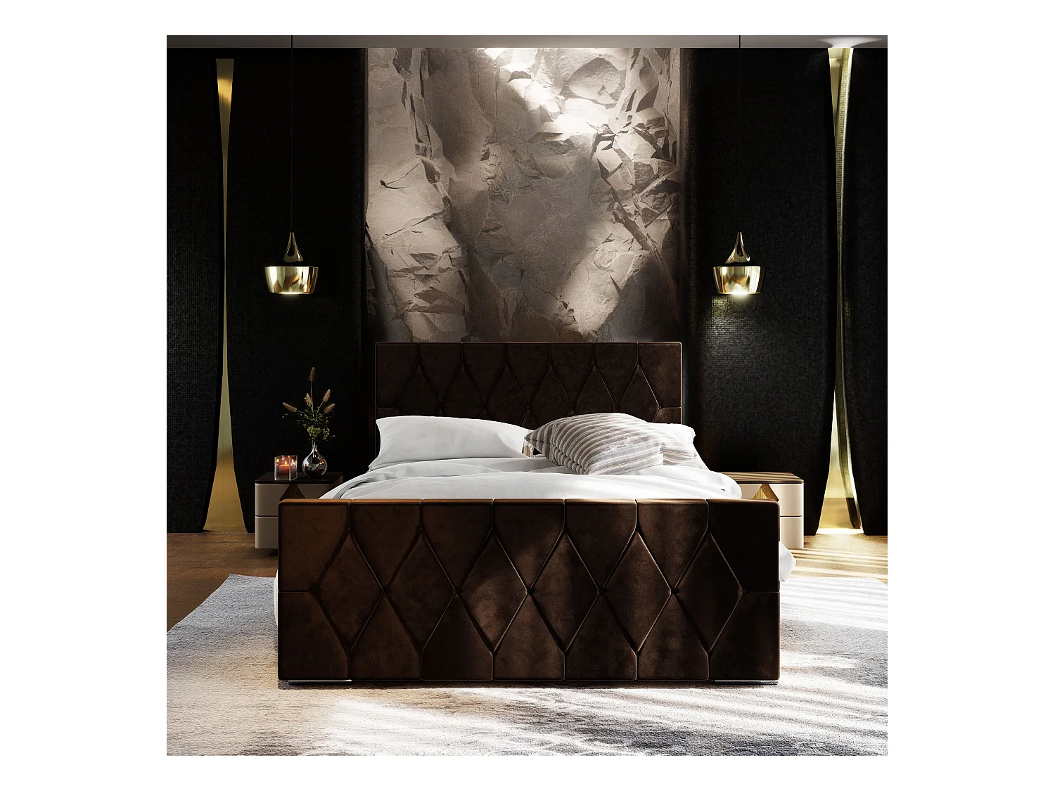 Polsterbett ADA 160x200 Itaka 41 mit Kopfteile, gepolstertes, - Matratze und mit Aufbewahrung unter Bett