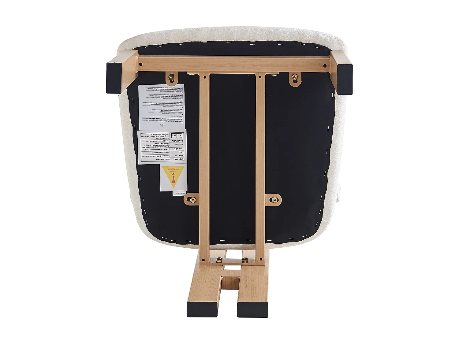 Lot de 2 Chaises de salle à manger - 45.8×54×79 chaise en tissu et Métal, Blanc